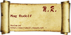 Mag Rudolf névjegykártya